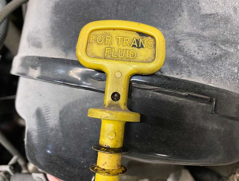 Yellow transmission dipstick handle