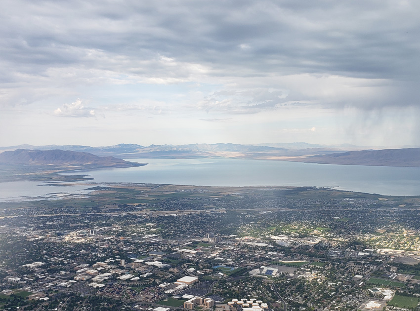 Utah Lake in the distance with city