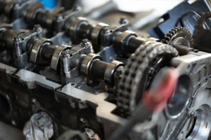 close-up on camshaft