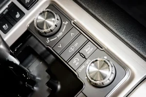 4x4 mode selector in modern car interior